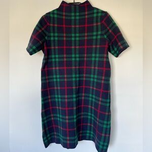 Tahari Navy and Green Plaid Dress